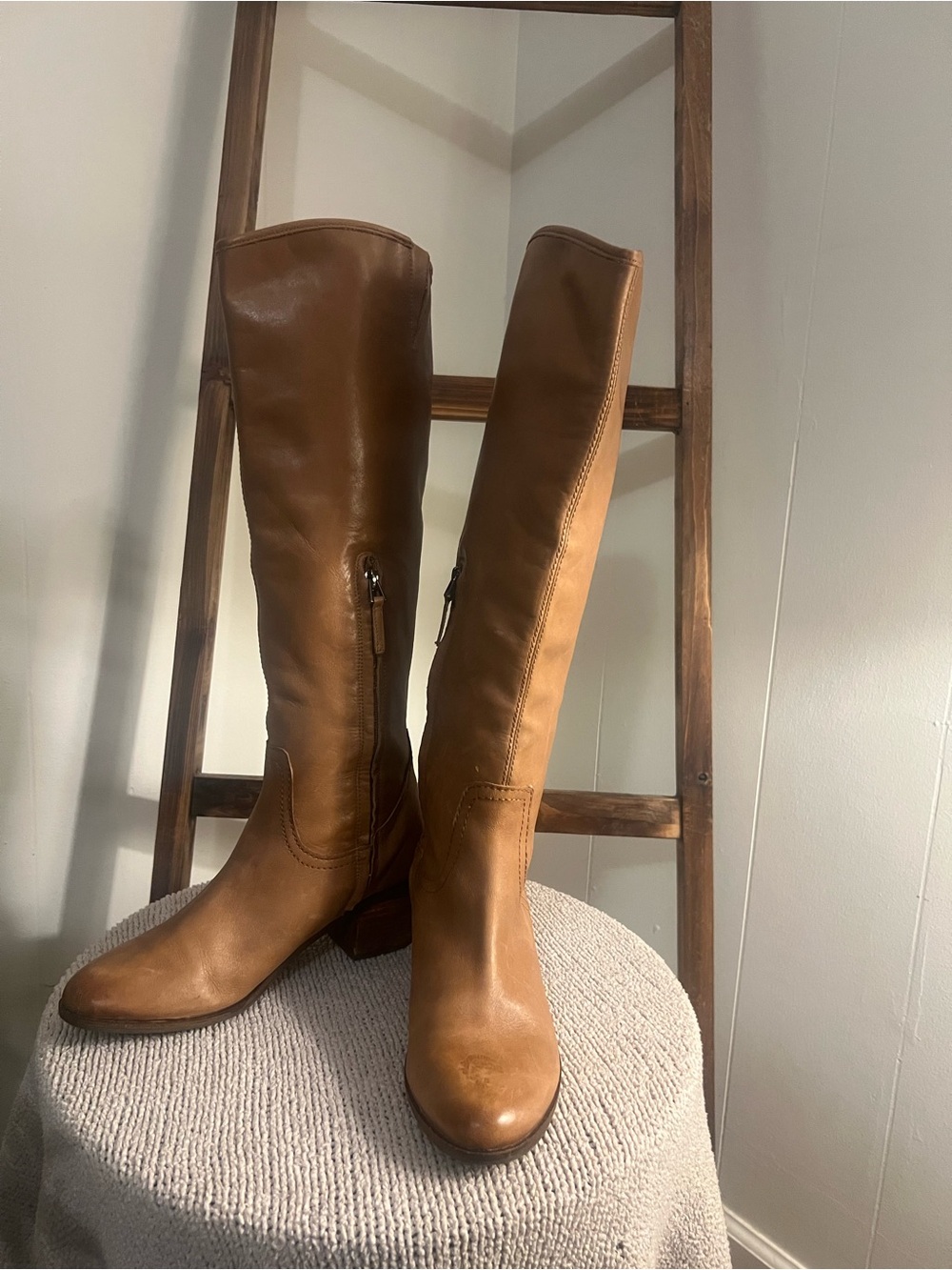 Women's Sam Edelman Tall Tan Leather Riding Boots